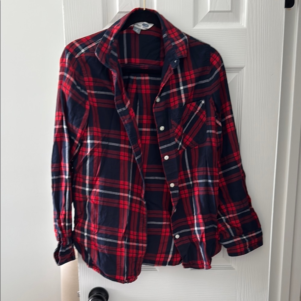 Old Navy Red and Blue Plaid Shirt